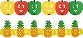 Bellatio Decorations - Gezond Fruit thema versiering thema slingers appel/ananas - 3 meter per stuk