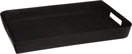 Plateau de service rectangulaire en plastique noir 45 x h 1 x 35 cm