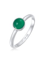 Elli PREMIUM Ring Elli PREMIUM Ring Dames Eenzaam Basis Groen met Agaat Edelsteen in 925 sterling zilver gerhodineerd
