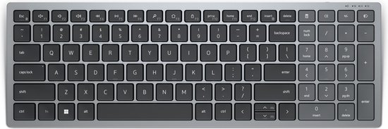 DELL KB740 toetsenbord RF-draadloos + Bluetooth QWERTY Brits Engels Grijs, Zwart