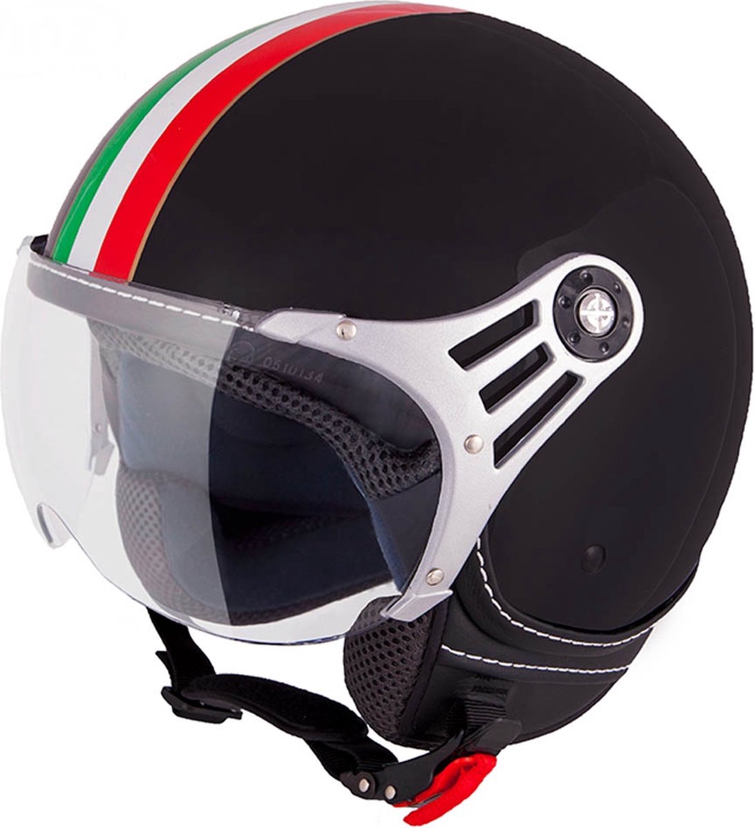 VINZ Trafori Jethelm / Scooterhelm / Snorfiets Helm Snorscooter - Zwart
