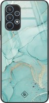 Casimoda® hoesje - Geschikt voor Samsung Galaxy A32 4G - Marmer mint groen - Luxe Hard Case Zwart - Backcover telefoonhoesje - Mint