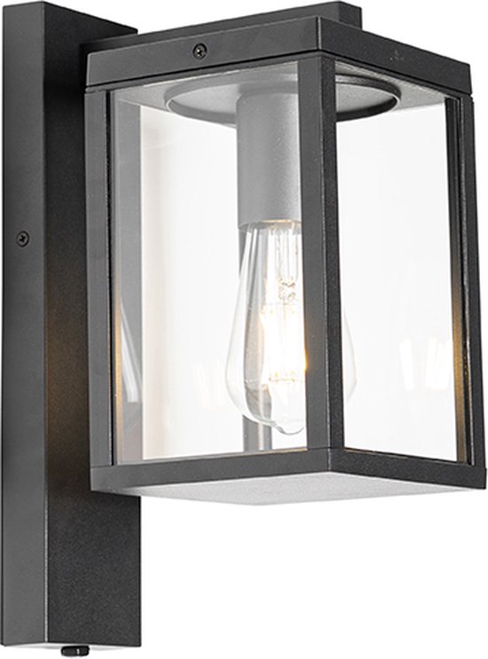 QAZQA charlois - Industriele Buitenlamp voor buiten - 1 lichts - D 21.5 cm - Zwart - Industrieel - Buitenverlichting