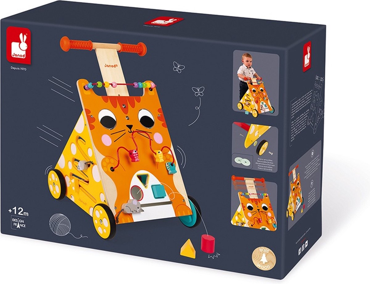 Janod - Multi-activiteiten loopwagen - Kat — afbeelding 2