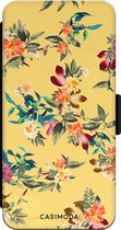 Casimoda® bookcase - Geschikt voor iPhone XR - Hoesje met pasjeshouder - Bloemen geel flowers - Multi - Kunstleer