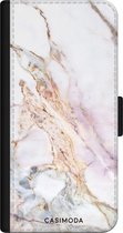 Casimoda® bookcase - Geschikt voor iPhone 11 Pro - Hoesje met pasjeshouder - Parelmoer Marmer - Multi - Kunstleer