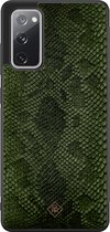 Casimoda® hoesje - Geschikt voor Samsung Galaxy S20 FE - Snake Mix - Zwart TPU Backcover - Slangenprint - Groen