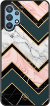 Casimoda® hoesje - Geschikt voor Samsung Galaxy A32 5G - Marmer Triangles - Zwart TPU Backcover - Marmer - Multi