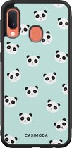 Casimoda® hoesje - Geschikt voor Samsung Galaxy A20e - Panda Print - Zwart TPU Backcover - Panda - Mint
