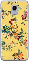 Casimoda® hoesje - Geschikt voor Samsung J6 (2018) - Floral Days - Backcover - Siliconen/TPU - Geel