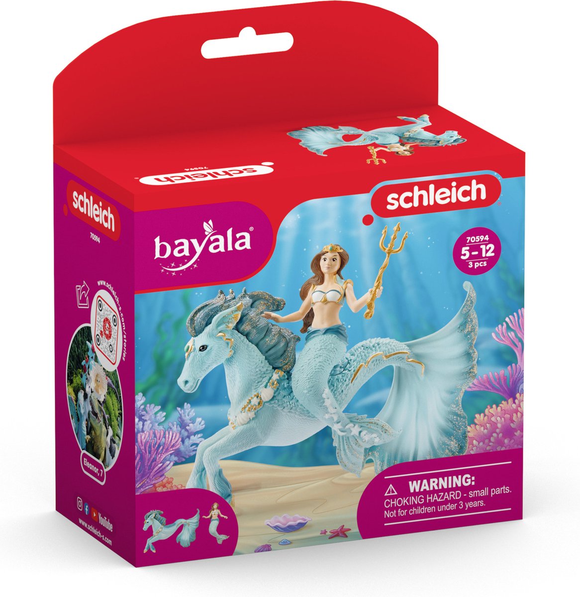 schleich BAYALA - Zeemeermin Eyela op onderwaterpaard - Speelfiguur - Kinderspeelgoed voor Jongens en Meisjes - 5 tot 12 jaar - 70594 — afbeelding 4
