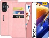 Xiaomi Poco F4 GT Bookcase hoesje - Just in Case - Effen Roze - Kunstleer