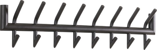 Steel Pipe - Kapstok - ronde buis - staal - donkergrijs mat - 2x8 - 16 ophangmogelijkheden