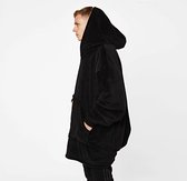 Swoodie™ - Zwart - Hoodie Blanket - Deken met mouwen  - oodie - snuggie - dekens - hoodie deken - Oversized Hoodie - huggle hoodie