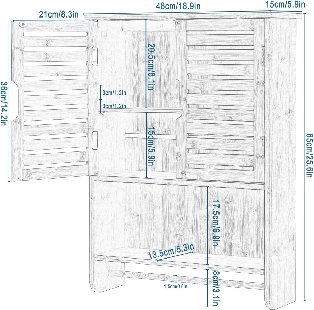Hangkast badkamer met deur kopen