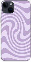 Case Company® - Hoesje geschikt voor iPhone 14 Plus hoesje - Swirl Paars - Soft Cover Telefoonhoesje - Bescherming aan alle Kanten en Schermrand