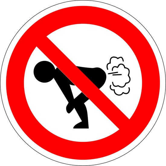 Verboden scheten te laten sticker 100 mm