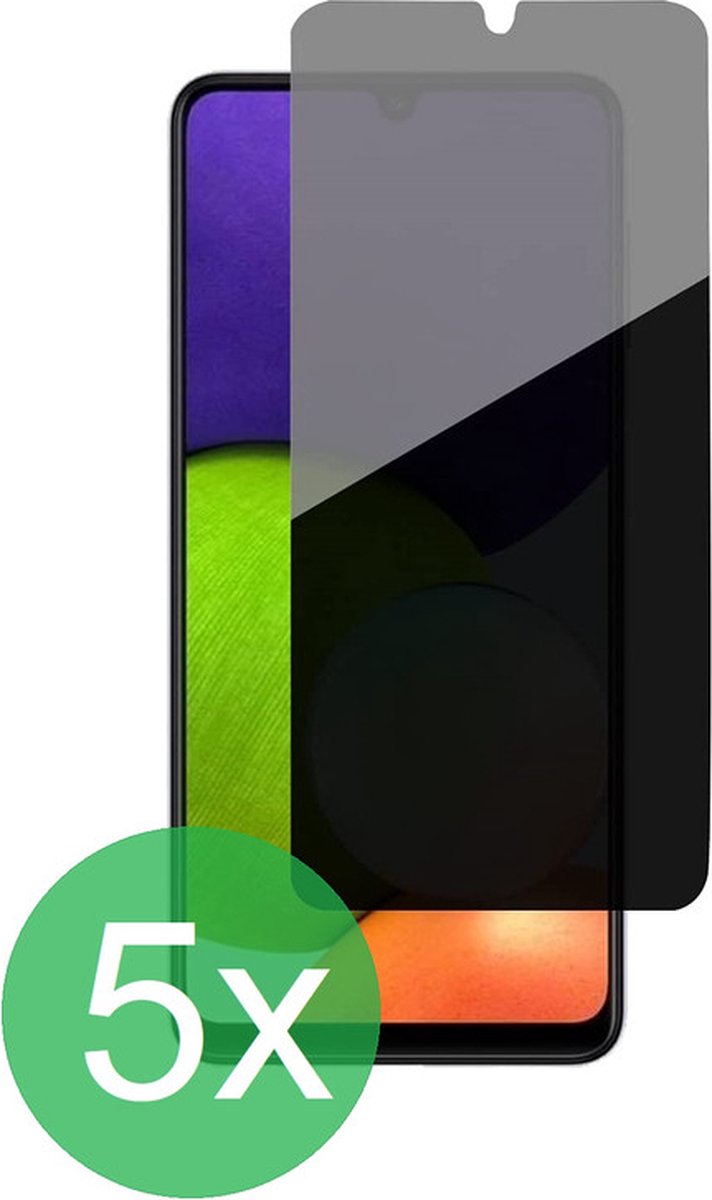 Screenprotector Geschikt voor: Samsung Galaxy A22 4G Privacy Full 5x - screen protector - volledige glas - bescherming - beschermglas - Anti Spy - ZT Accessoires