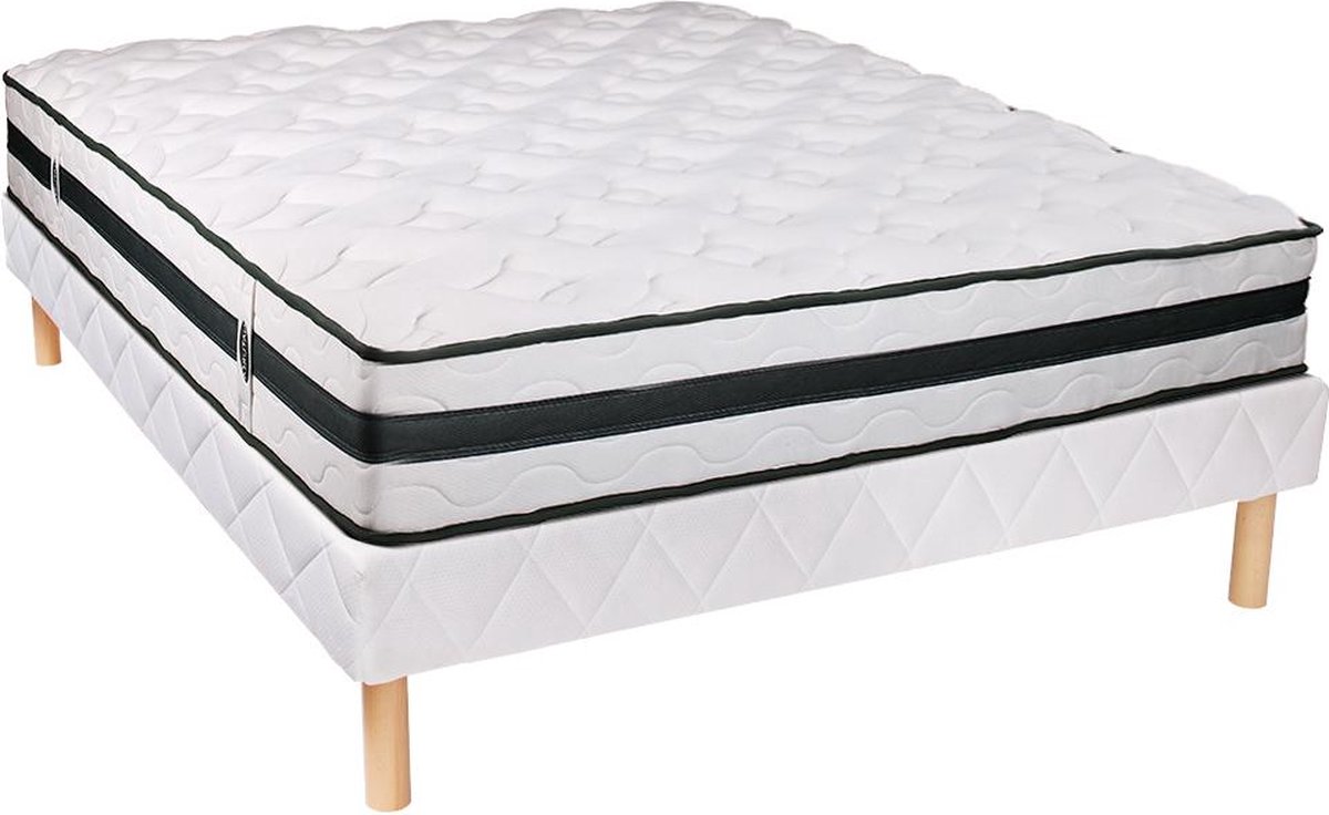NATUREA Set bedbodem + matras met pocketveren AGATHE van NATUREA - 140 x 190 cm L 190 cm x H 25 cm x D 140 cm