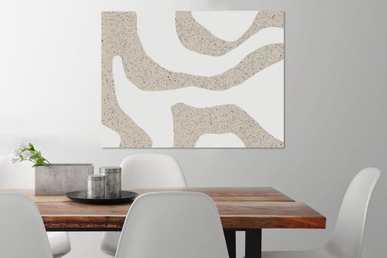 Tableau sur toile 80x60 cm - Décoration murale abstraite - Terrazzo - Design - Beige - Décoration murale salon - Décoration chambre - Accessoires de décoration - Peintures sur toile