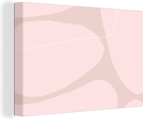 Canvas Schilderij Roze - Geometrische vormen - Abstract - 120x80 cm - Wanddecoratie