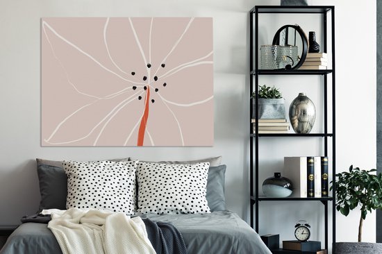 Toile Peinture Fleurs - Abstrait - Pastel - 120x90 cm - Décoration murale