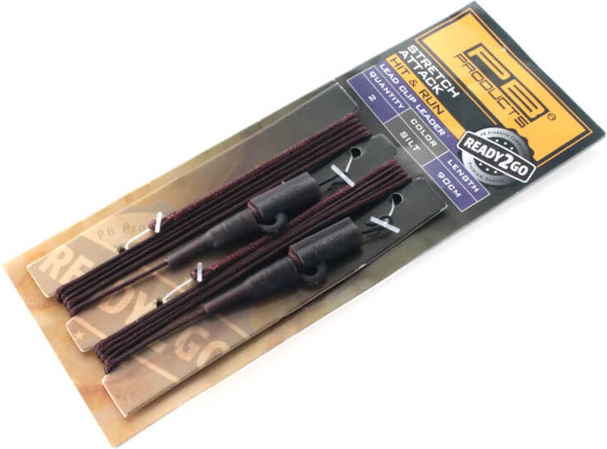 PB Products - Ready2Go Stretch Attack Hit & Run Leadclip Leader 90 cm - 2 stuks
