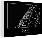 Canvas Schilderij Stadskaart - Dubai - Kaart - Plattegrond - 120x90 cm - Wanddecoratie