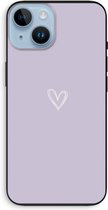 Case Company® - Hoesje geschikt voor iPhone 14 hoesje - Klein hartje paars - Biologisch Afbreekbaar Telefoonhoesje - Bescherming alle Kanten en Schermrand