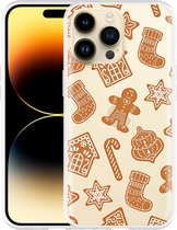 Geschikt voor Apple iPhone 14 Pro Max Hoesje Christmas Cookies - Designed by Cazy