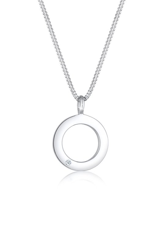 Elli PREMIUM Dames Halsketting Dames Cirkel Infinity Diamant (0.015 ct) in 925 Sterling Zilver