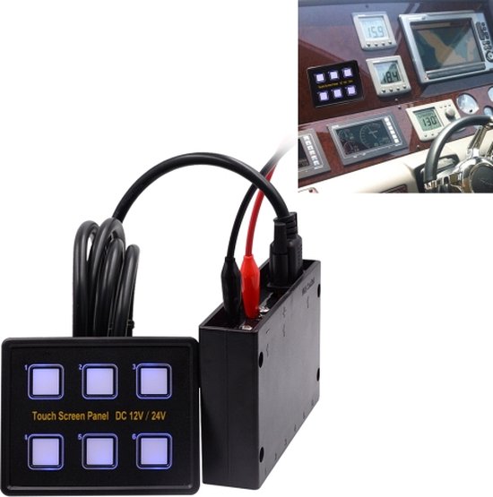 8-voudig Schakelpaneel, Waterdicht LED-schakelpaneel voor Auto, Bus, Marineboot (Blauw