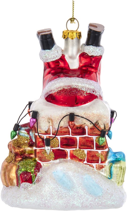 Kurt S. Adler Weihnachtskugel - Patriotischer Weihnachtsmann Mit Maske, 12 Cm Glasornament Bunt