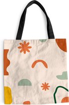 MuchoWow® Schoudertas - Strandtas - Big Shopper - Boodschappentas - Design - Vormen - Kleuren - 45x45 cm - Katoenen tas