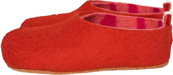 esgii dames sloffen Stripy Inside red Colour:Rood/ Roze-oranje Size:42