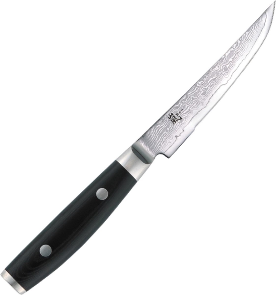 Yaxell Ran Steakmes 11 cm – 69 Lagen Damaststaal – VG10 Staal – 61 HRC – Canvas-Micarta Heft