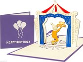 Popcards popupkaarten – Verjaardagskaart, Verjaardag, Happy Birthday vrolijke Clown, Circus pop-up kaart 3D wenskaart