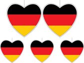 5-delige hou van Duitsland versiering set hartjes van 14 cm en 28 cm - Landen vlaggen feestartikelen