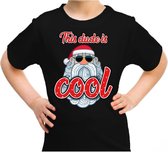 Foute kerst shirt / t-shirt - this dude is cool met stoere santa zwart voor kinderen - kerstkleding / christmas outfit 164/176