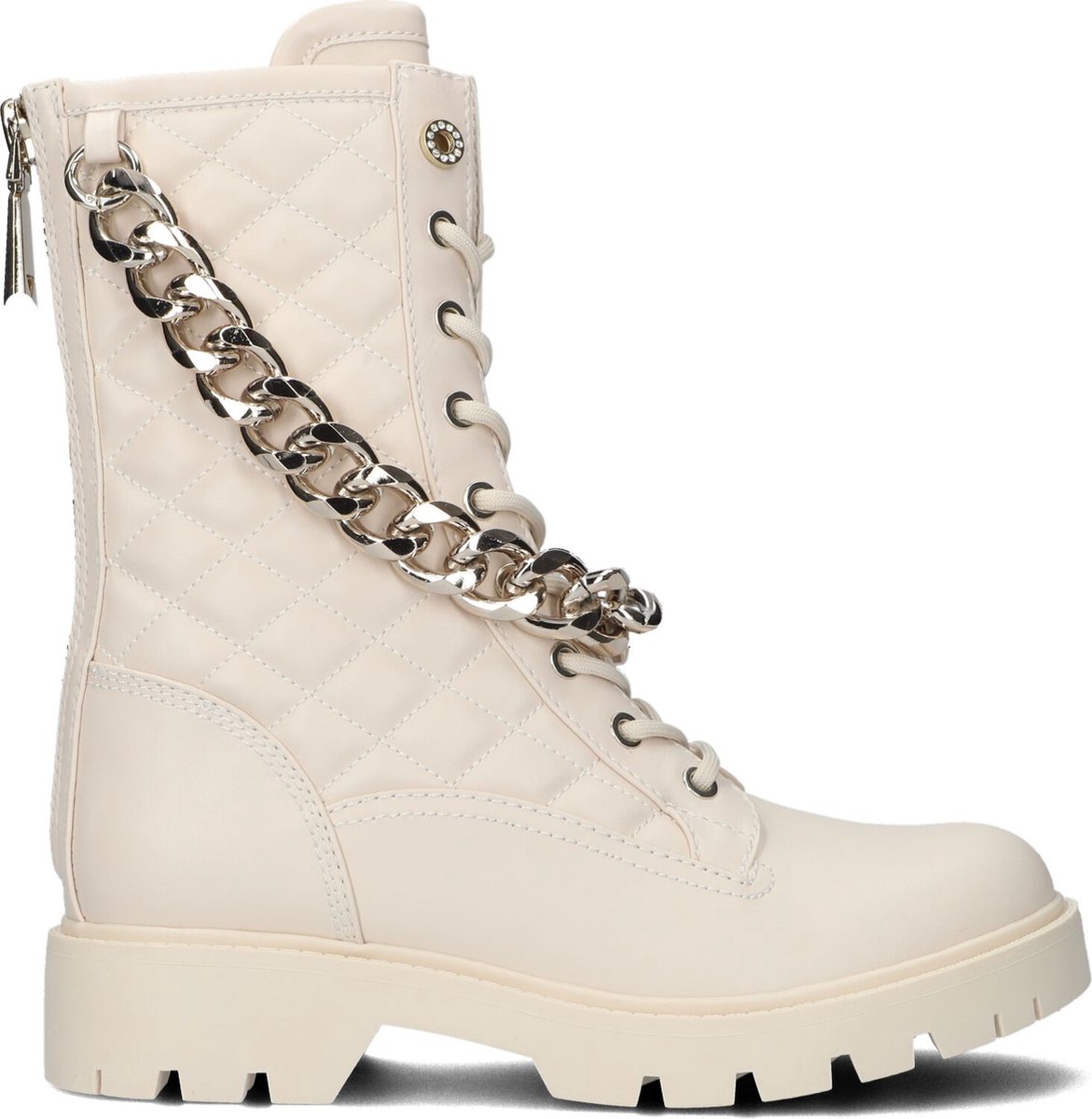 Guess Riplea dames veterboot - Off White - Maat 37
