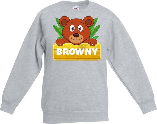 Browny de beer sweater grijs voor kinderen - unisex - beren trui - kinderkleding / kleding 170/176