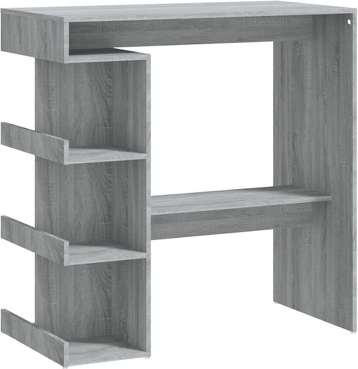 vidaXL Bartafel - met - opbergrek - 100x50x101,5 - cm - grijs - sonoma Grijs sonoma
