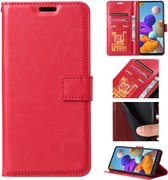 Bookcase Geschikt voor: Samsung Galaxy S22 Ultra Rood - portemonnee hoesje - ZT Accessoires
