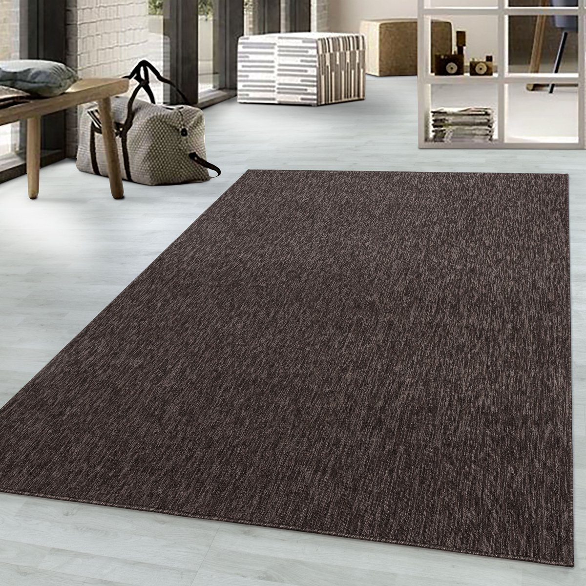 Nizza vloerkleed lussenpolig rechthoek 240x340cm bruin