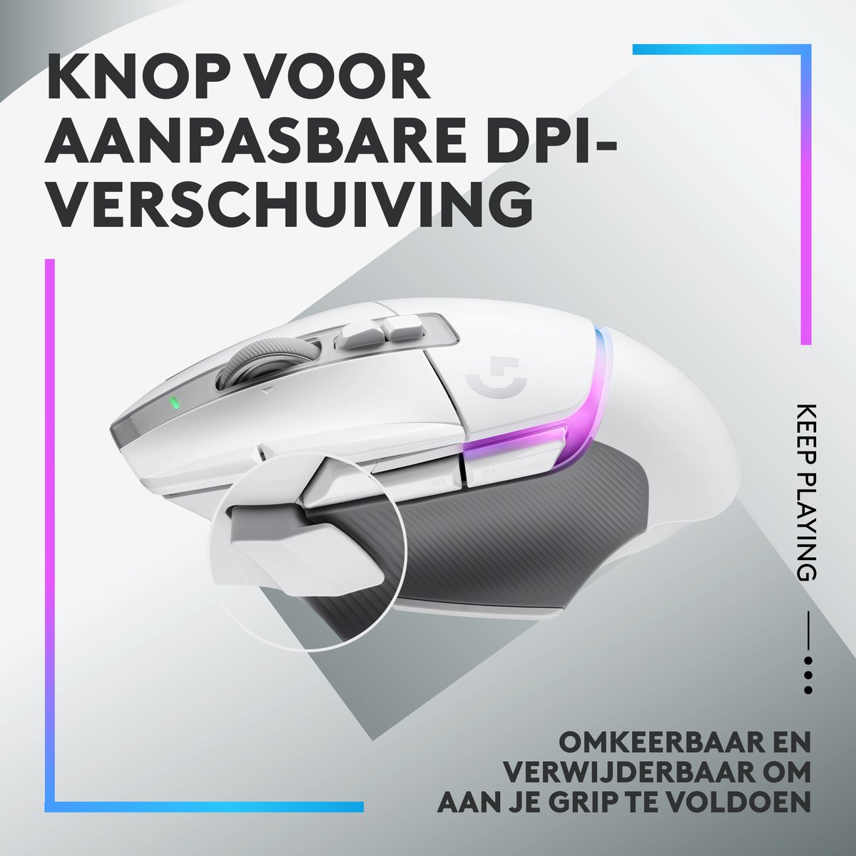 Logitech G502 X Plus - Draadloze Gaming muis - Rechtshandig - Optisch - RGB - Wit thumbnail 4