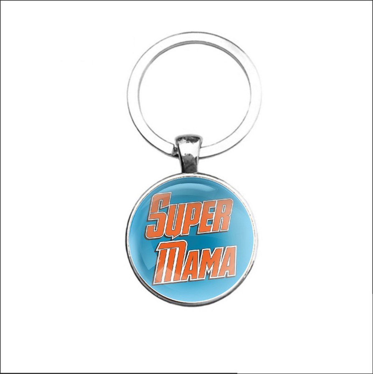 Sleutelhanger Glas - Super Mama