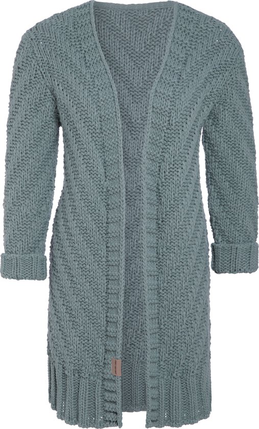 Knit Factory Sally Knitted Cardigan Femme - Vert Pierre - 40/42 - Grosse maille