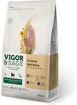 4x Vigor & Sage Hondenvoer Small Well-Being Ginseng 2 kg