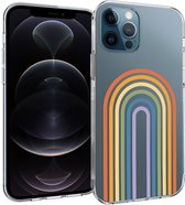 iMoshion Hoesje Geschikt voor iPhone 12 Pro / 12 Hoesje Siliconen - iMoshion Design hoesje - Meerkleurig / Rainbow Pride