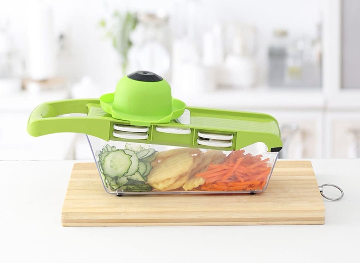6-in-1 Keuken Mandoline - Snijapparaat - Met opvangbak - Groentesnijder